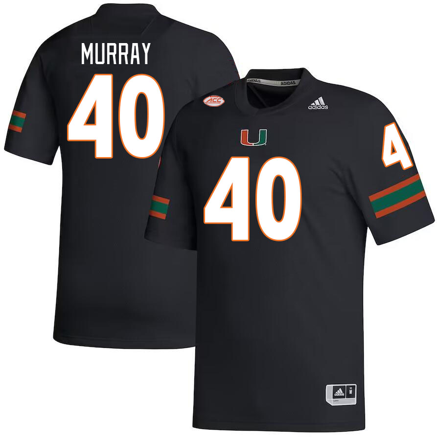 Men #40 Abram Murray Miami Hurricanes College Football Jerseys Stitched-Black